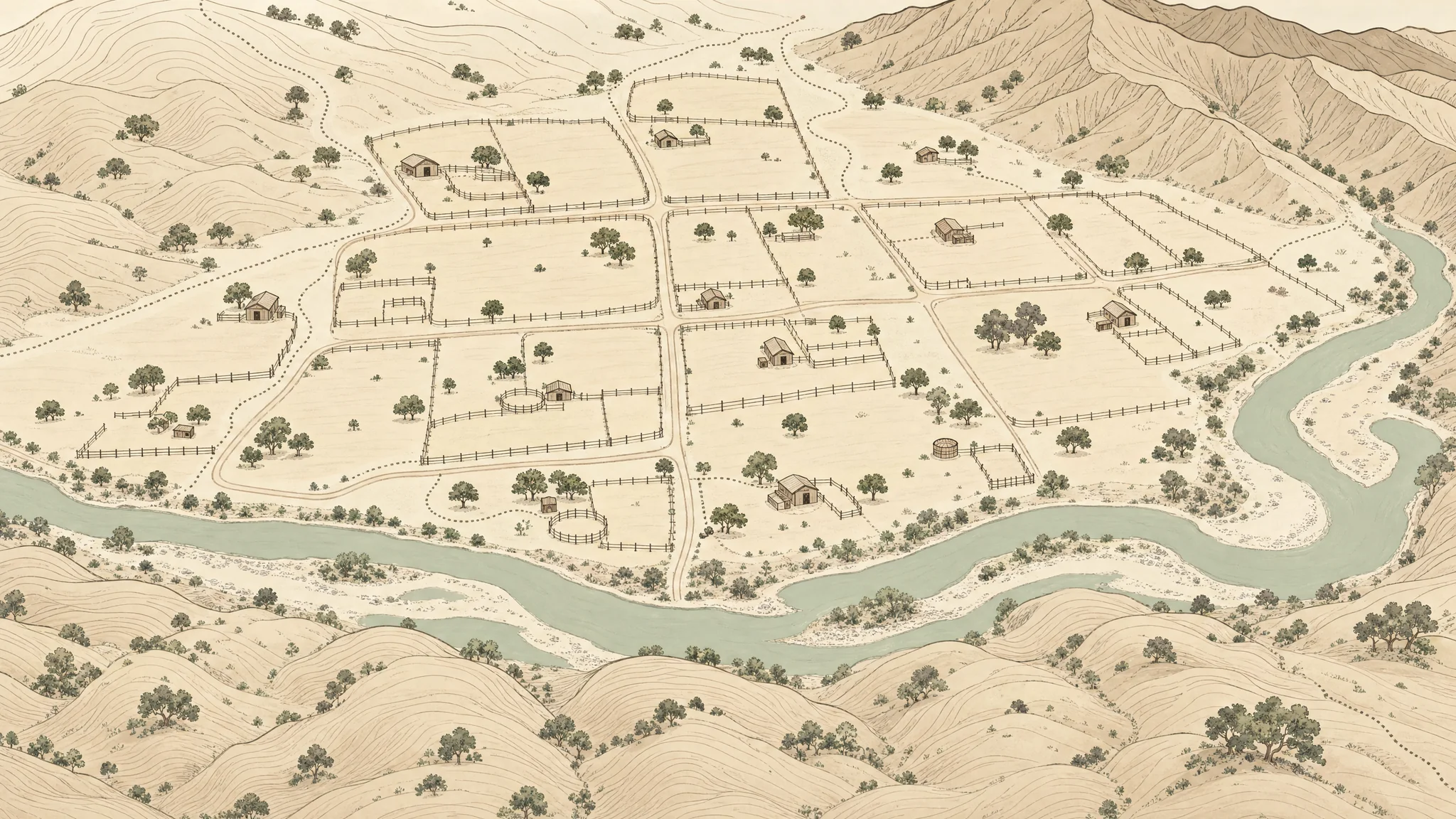 Illustrated map of the Norco area: the Santa Ana River, ranch properties and horse trails, with Corona, Eastvale, Jurupa Valley, Riverside and Chino around it